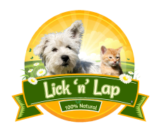 logo yellow sun with puppy & kitten leaning on licknlap banner